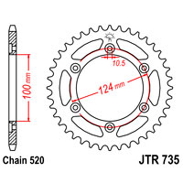 JT JT Rear Sprockets R/W 735-40 DUCATI